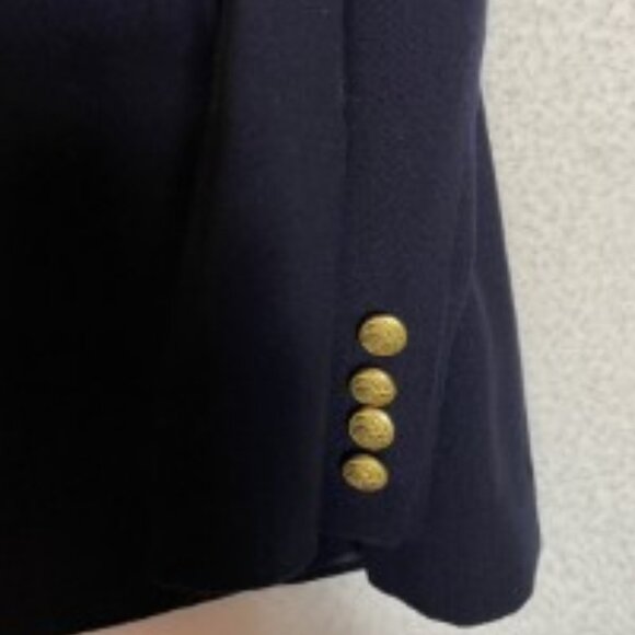 RALPH LAUREN VTG MILITARY JACKET NAVY DOUBLE BREASTED SZ 14- WORSTED WOOL- USA - Picture 6 of 9
